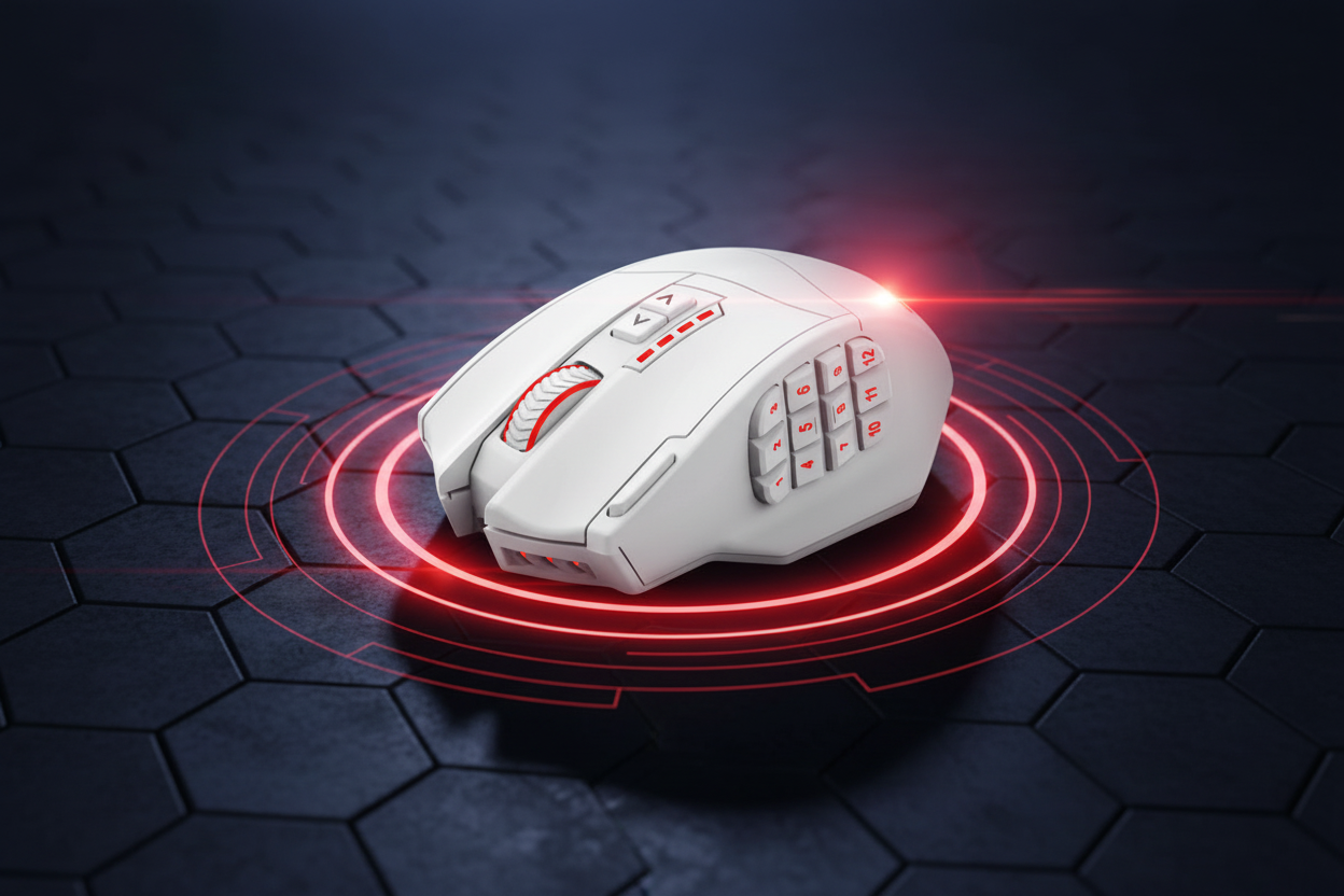 White Gaming Mouse Power Surge Hero Shot